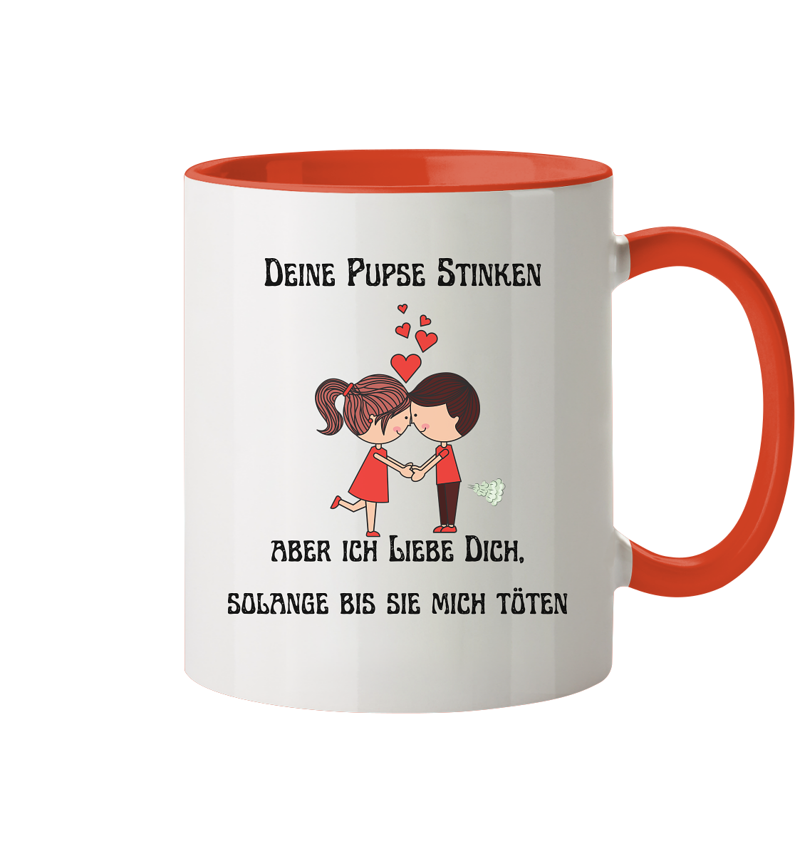 Für ihn Deine Pups stinken....... - Tasse zweifarbig