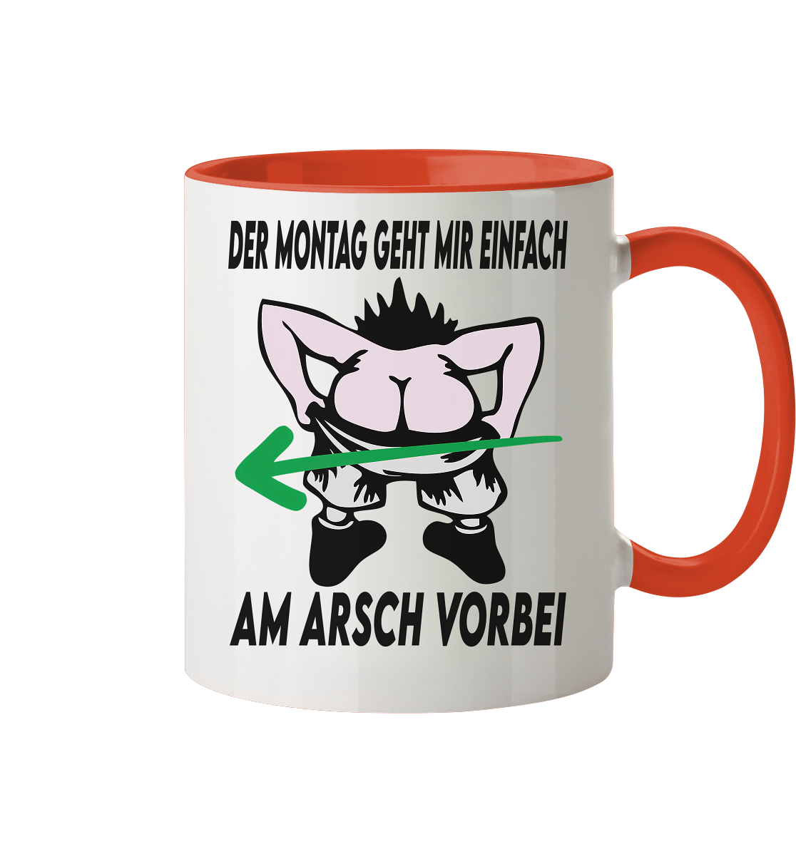 Am Montag geht mir einfach am Arsch vorbei - Tasse zweifarbig