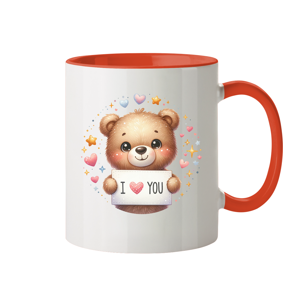 Süßer Bär mit I love You - Tasse zweifarbig