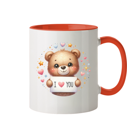 Süßer Bär mit I love You - Tasse zweifarbig