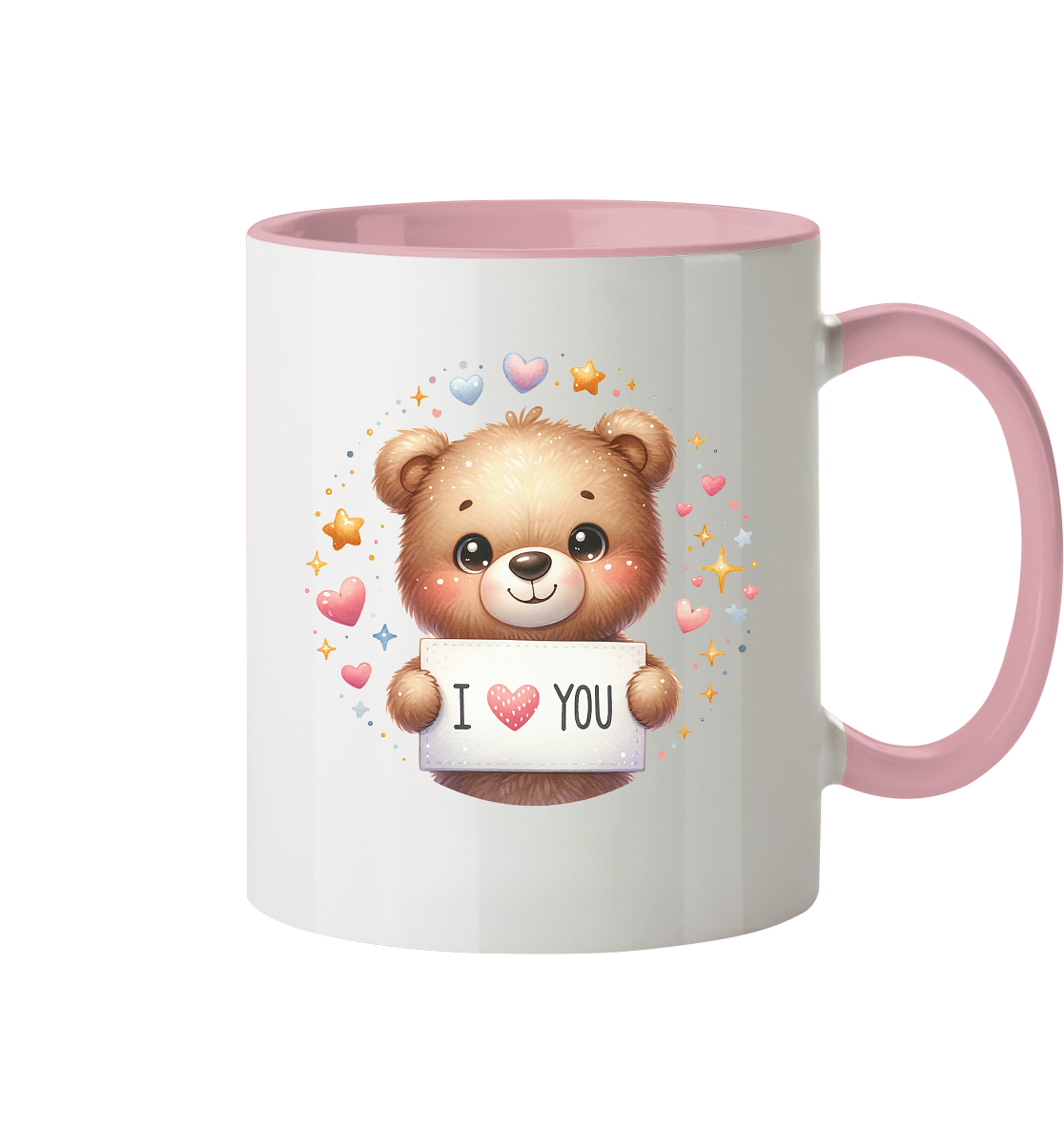 Süßer Bär mit I love You - Tasse zweifarbig