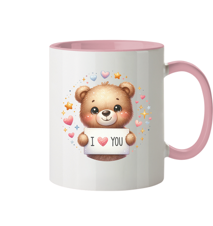 Süßer Bär mit I love You - Tasse zweifarbig