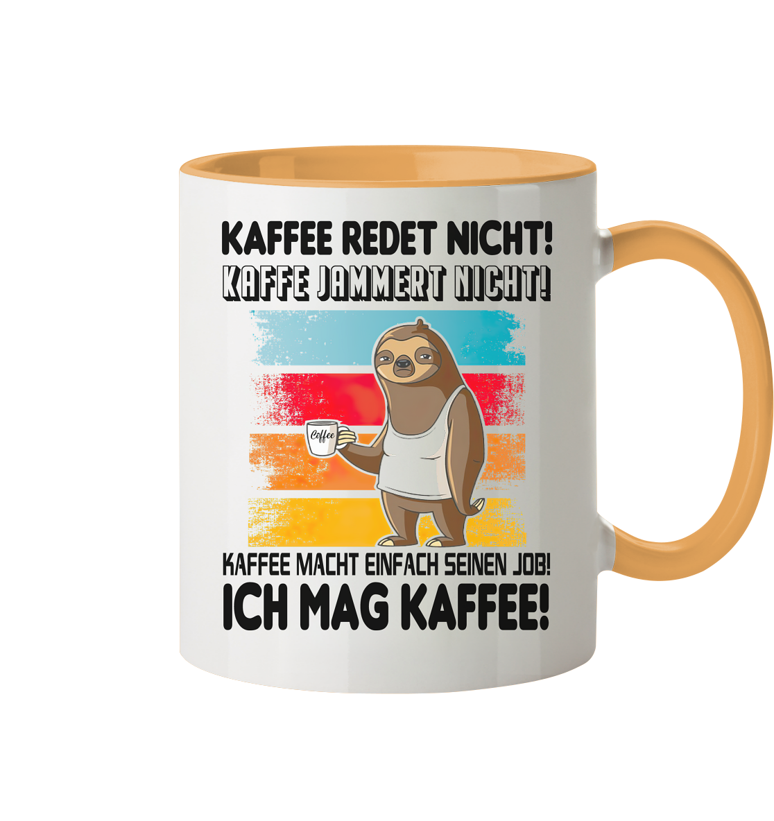 Tasse mit Faultier Kaffe redet nicht.... - Tasse zweifarbig