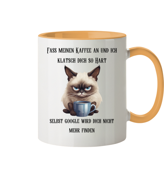 Katze mit Spruch Fass meinen.... - Tasse zweifarbig