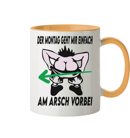 Am Montag geht mir einfach am Arsch vorbei - Tasse zweifarbig