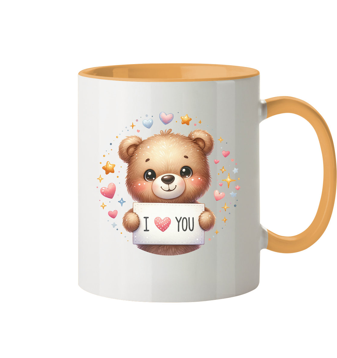 Süßer Bär mit I love You - Tasse zweifarbig