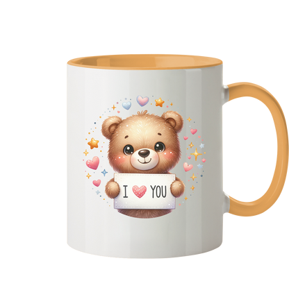 Süßer Bär mit I love You - Tasse zweifarbig