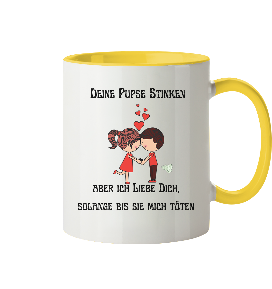 Für ihn Deine Pups stinken....... - Tasse zweifarbig
