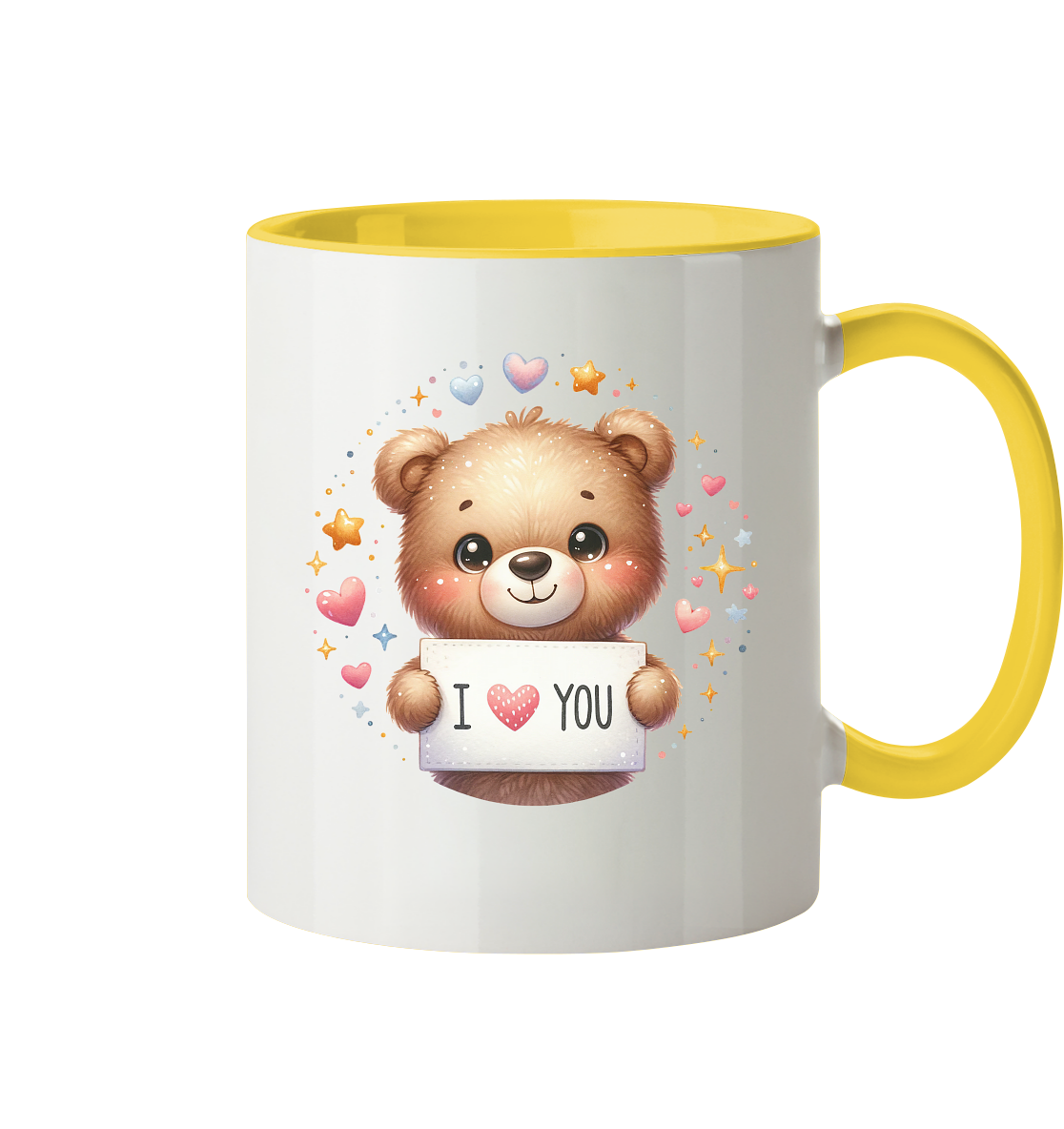 Süßer Bär mit I love You - Tasse zweifarbig