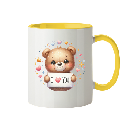 Süßer Bär mit I love You - Tasse zweifarbig