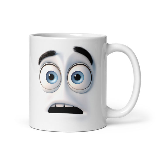 Weiße Tasse mit Gesicht